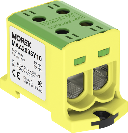 OTL95-2 spaile dzelteni/zaļa 2XAl/Cu 6-95mm² 1000V