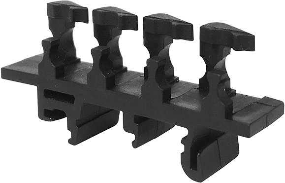 BB1 melns, misiņa kopnes DIN sliedes adapteris