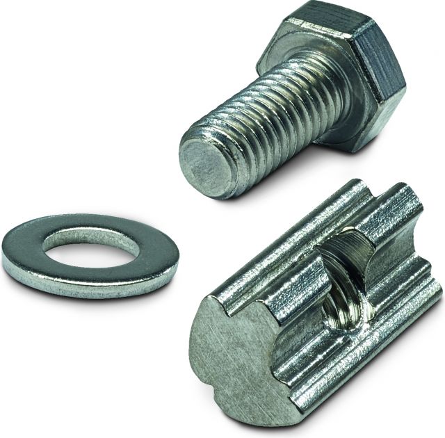 Slot nut set with screw M8x16 A2SS