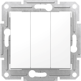 SEDNA - 1POLE 3-CIRCUI SW WO FRAME WH