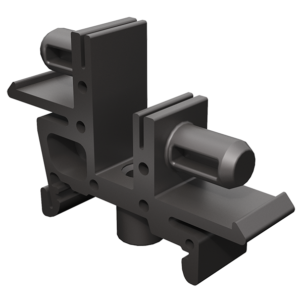 BB4 Black, Brass bar DIN rail adapter for 35mm2 br