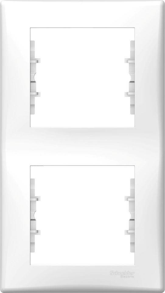 Sedna - vertical 2-gang frame - white