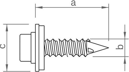 Flat roof mounting screw chip-less 5.5
