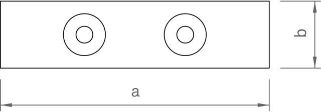 Adapter plate set 80 x 20 x 8 mm black
