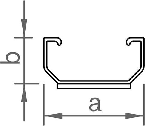 Short rail C24 with EPDM 385 mm