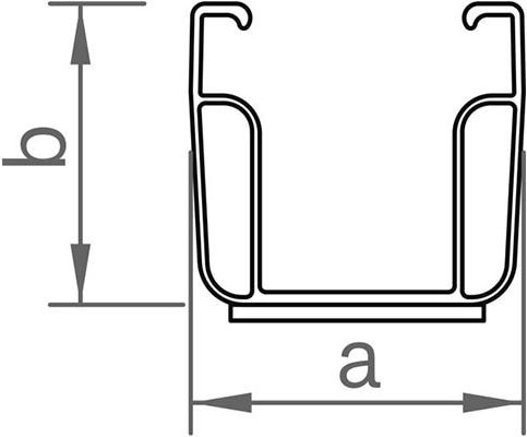 Short rail C47 with EPDM 385 mm