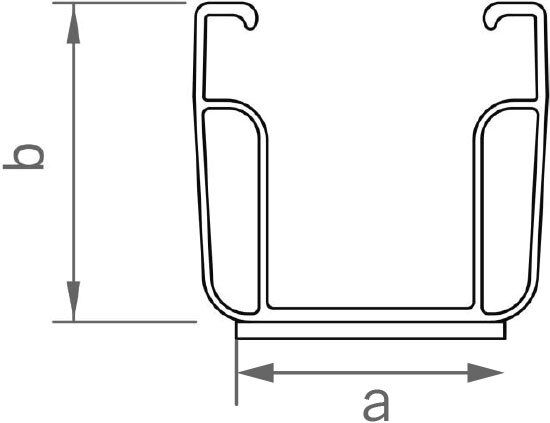 Short rail C47 with EPDM 200 mm