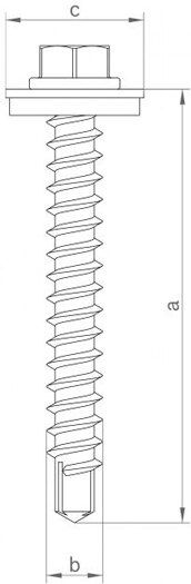 Roof boarding wood mounting screw 6,5 x 50 E16