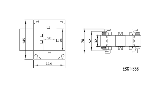 ESCT-B58 Split-core Current Transformer 800/5A, 