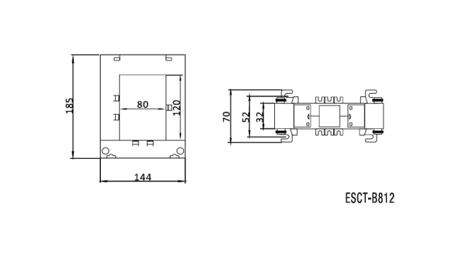 ESCT-B812 Split-core Current Transformer 1500/5A, 