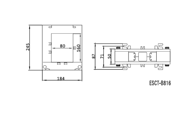 ESCT-B816 Split-core Current Transformer 2000/5A, 