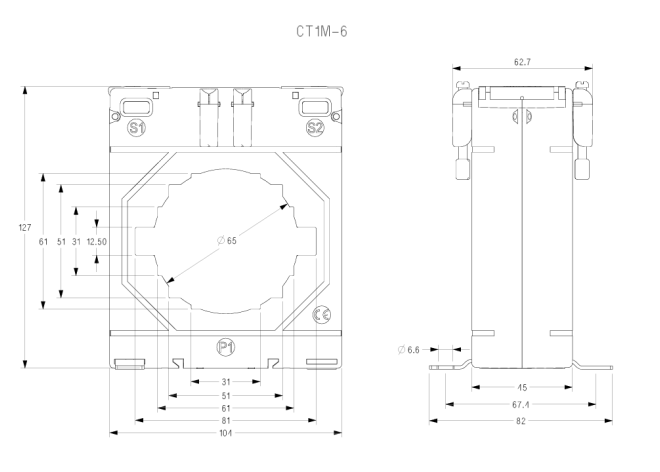 CT1M-6 500 Solid-core Current Transformer 