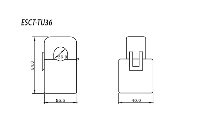 ESCT-TU36 Split-core Current Transformer 400/333mV