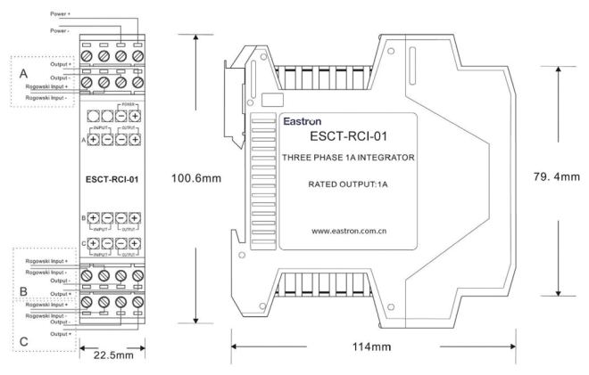 Rogowski Coil signal converter mV to 1A RMS, 