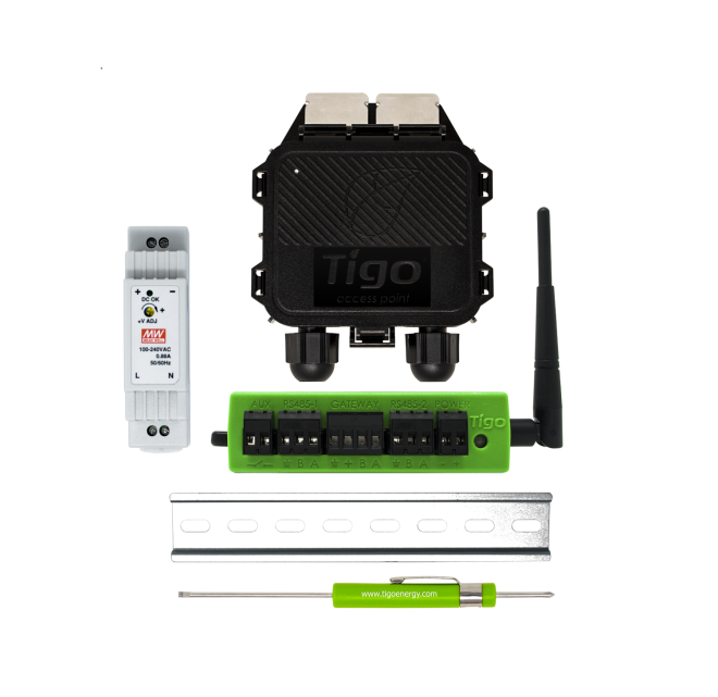 Tigo CCA Kit with TAP, DIN rail power supply