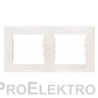 Sedna - horizontal 2-gang frame - cream