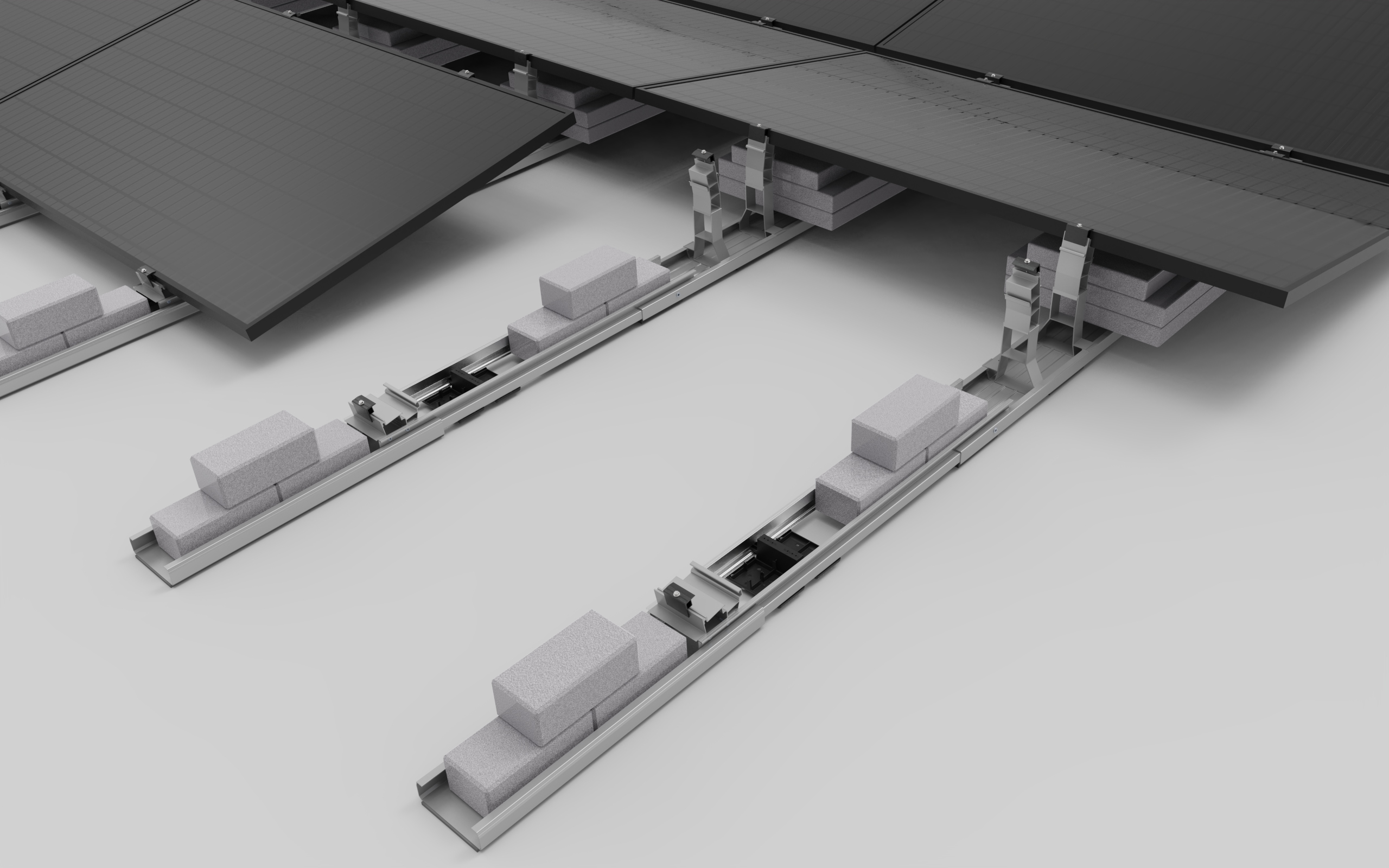 Flat roof III East West Long Side Clamping