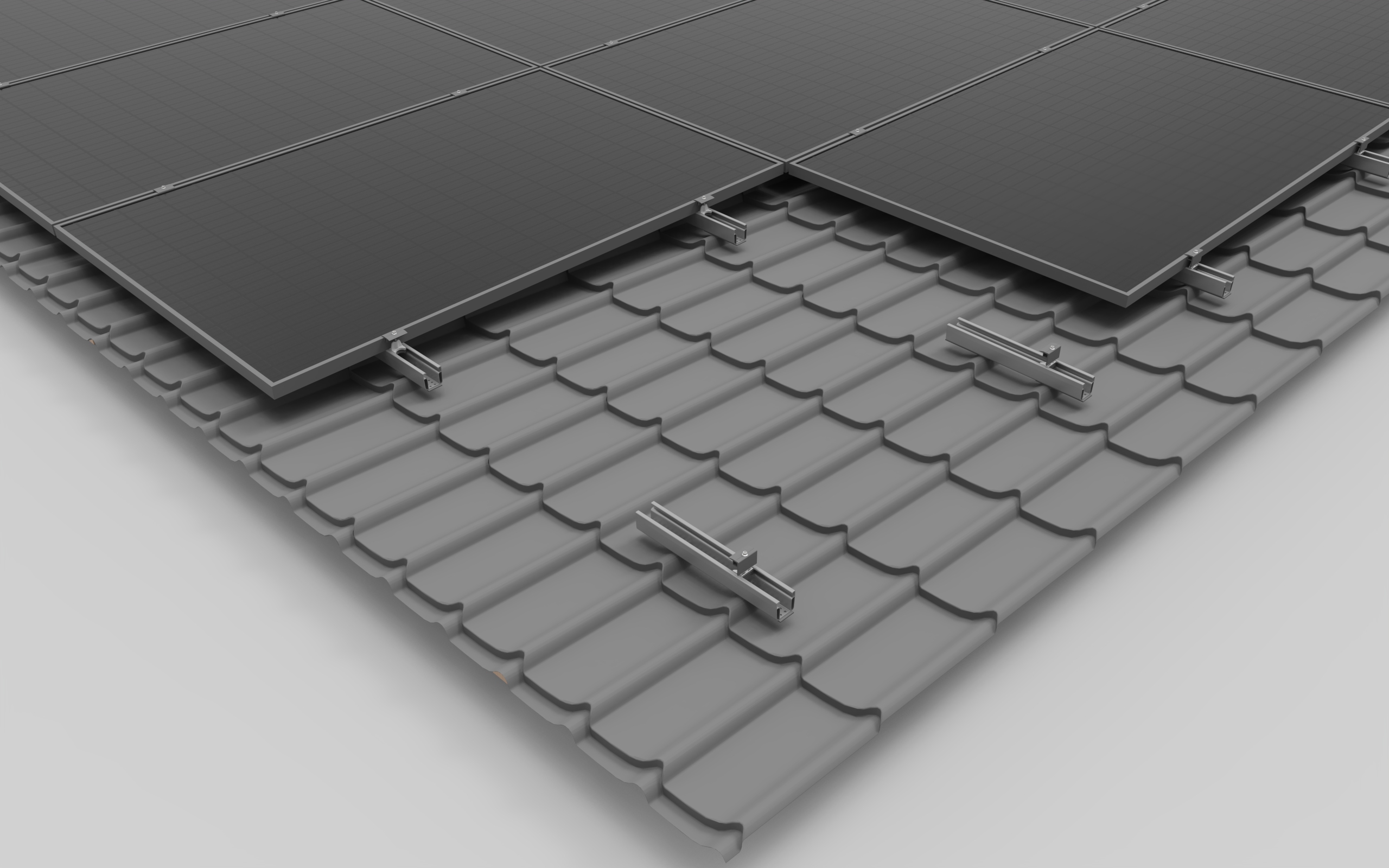 Metal tile roof clamping