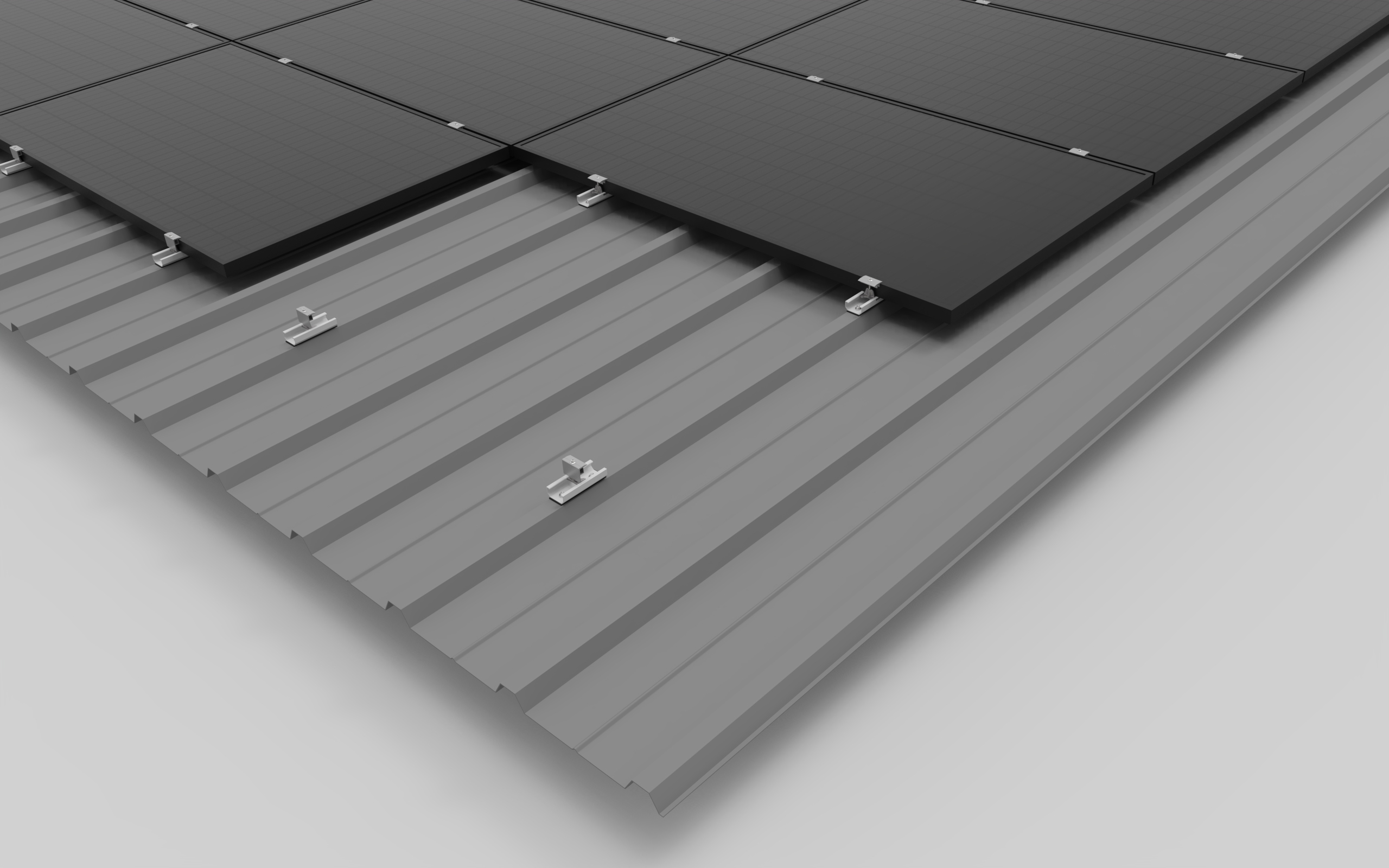 Trapezoidal metal roof Clamping