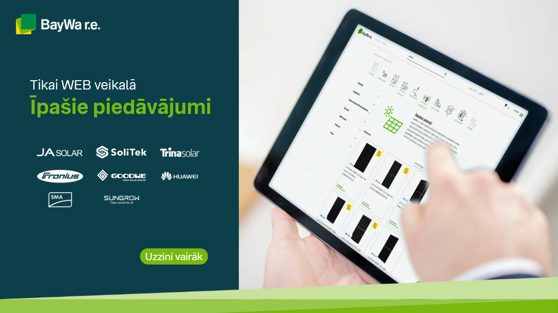 Īpašie piedāvājumi tikai WEB veikalā - FRONIUS | GoodWe | JAsolar | JINKO | SolarEdge | Sungrow | Trina Solar