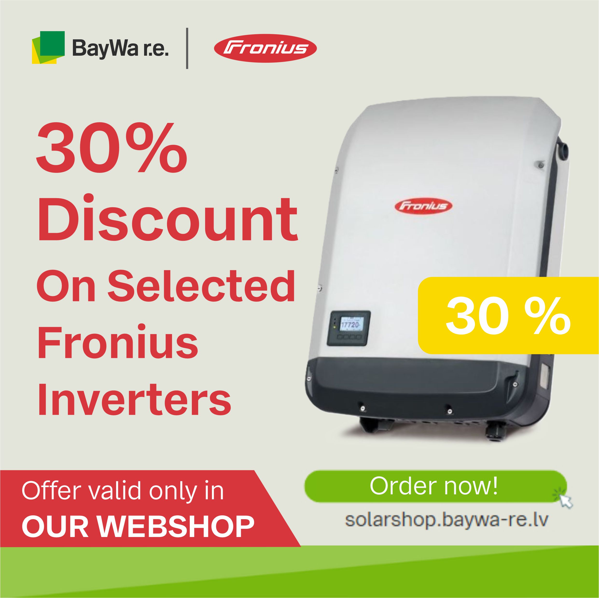 30% Discount On Selected Fronius Inverters