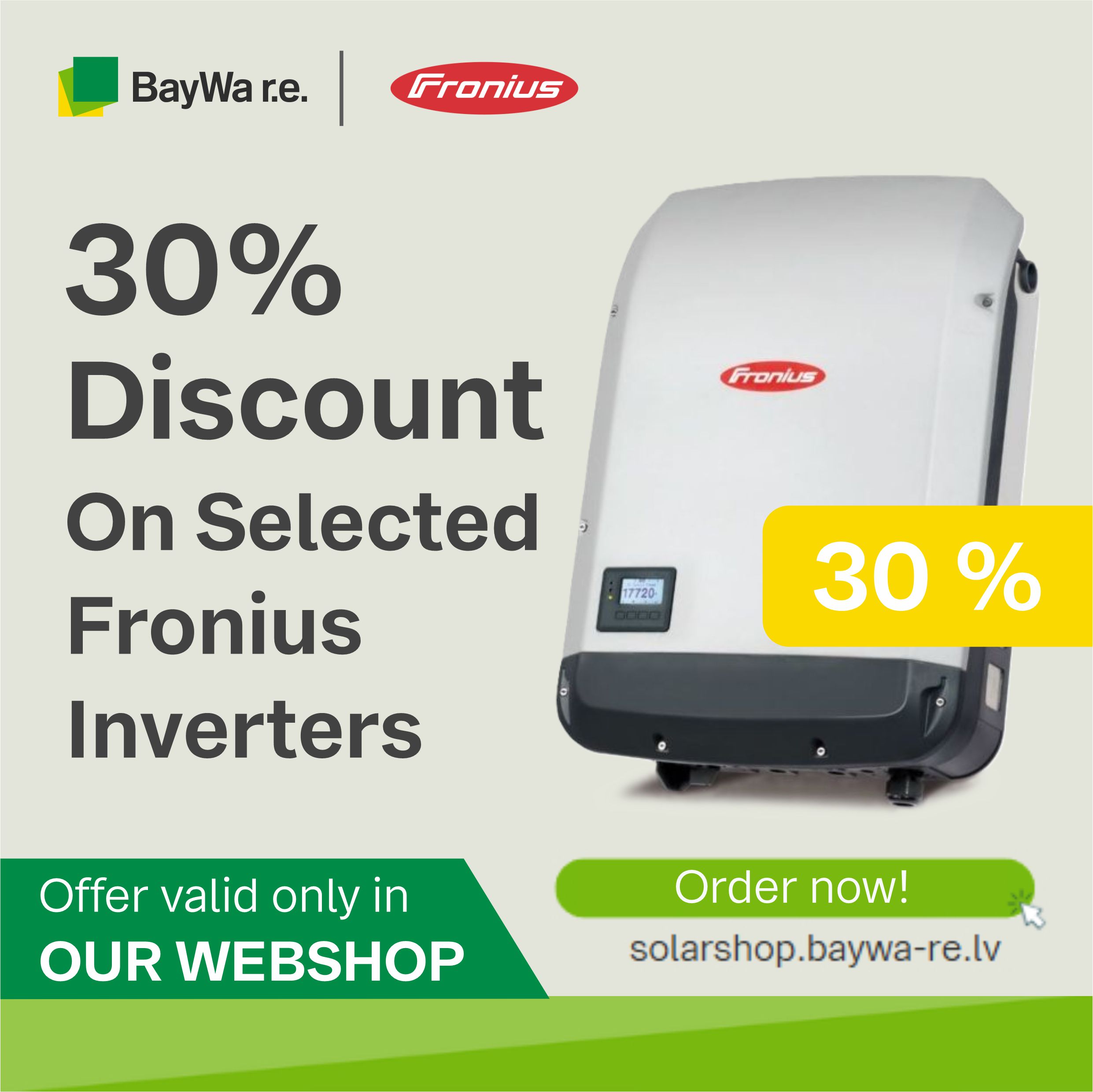 30% Discount On Selected Fronius Inverters