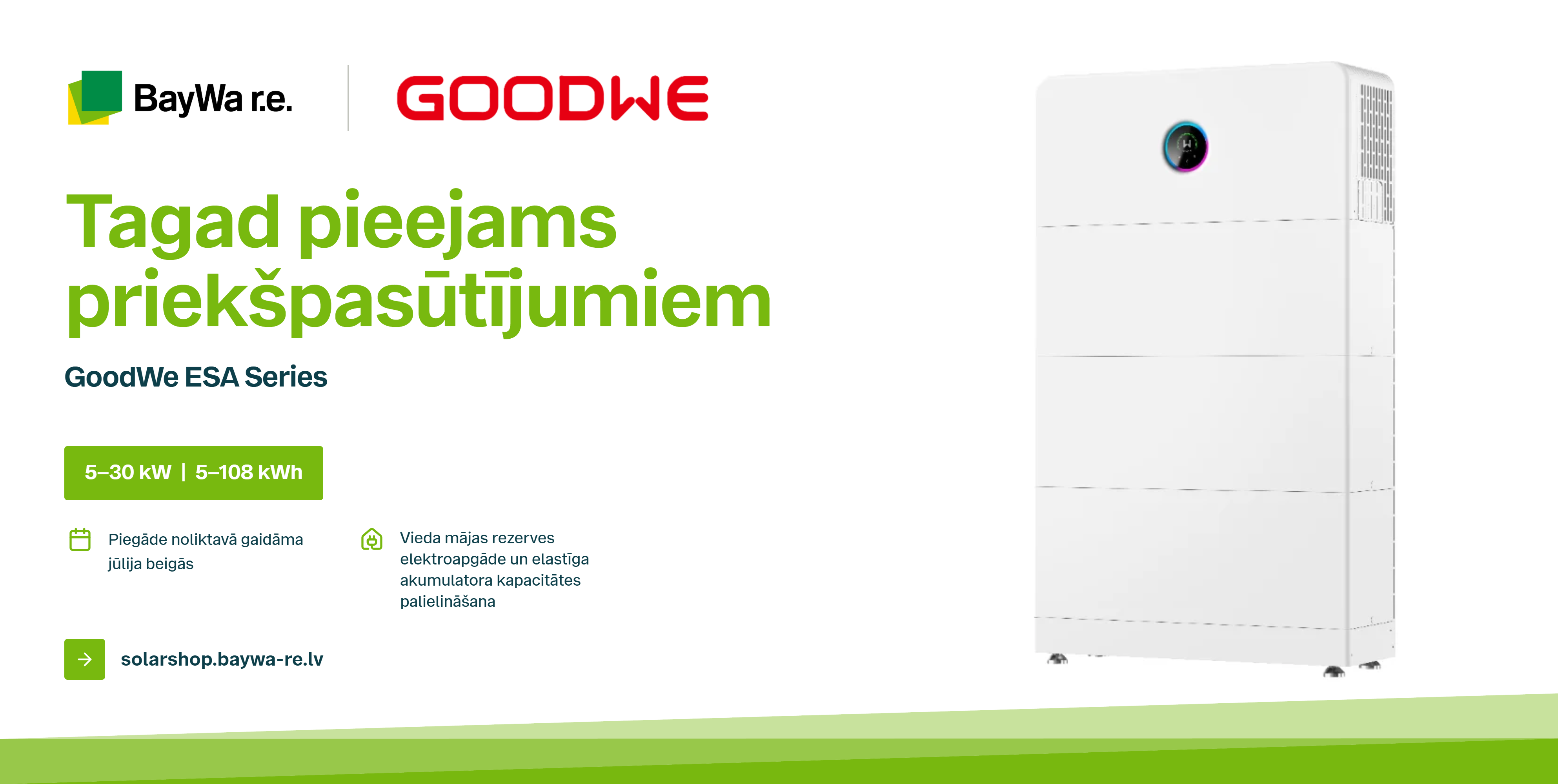 GoodWe ESA viss vienā enerģijas uzkrāšanas sistēmas un ET G2 hibrīdinvertori tagad pieejami iepriekšpasūtīšanai