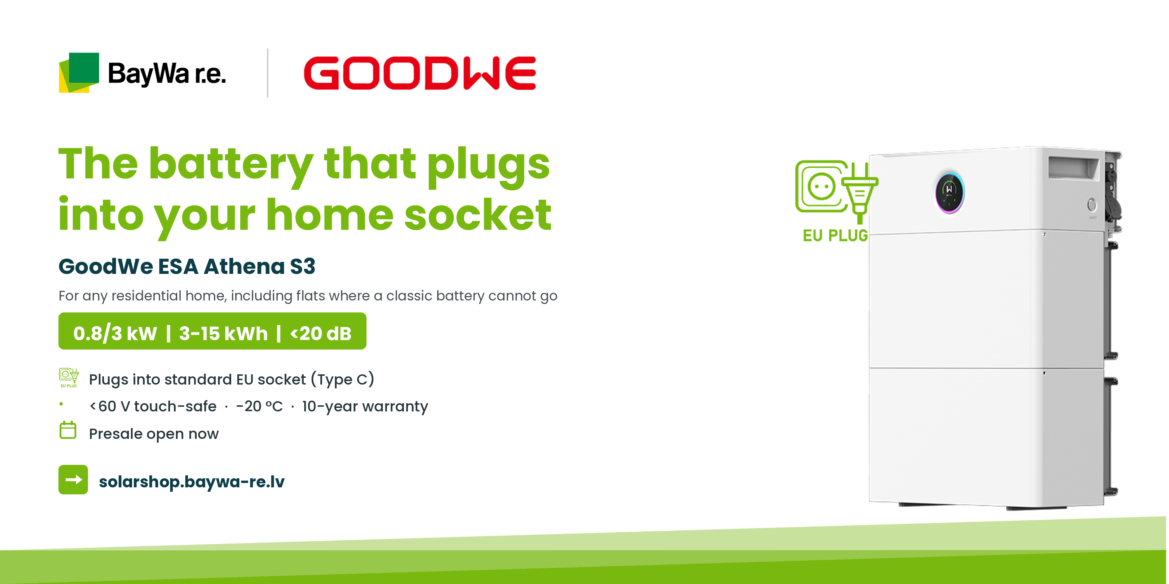 GoodWe ESA Athena S3: plug-in energy storage now available for pre-order
