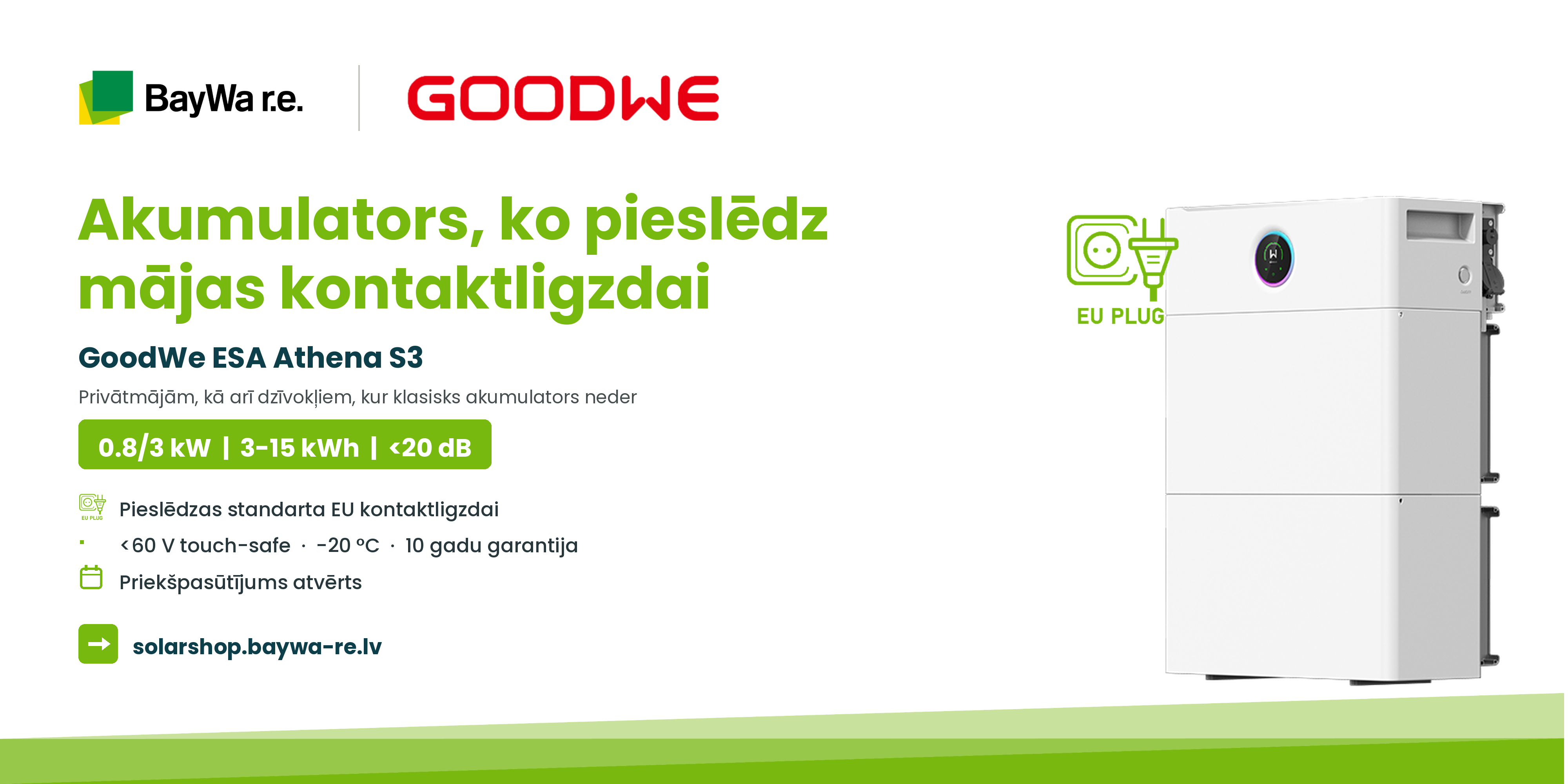 GoodWe ESA Athena S3: plug-in enerģijas uzkrāšanas sistēma tagad pieejama priekšpasūtījumā