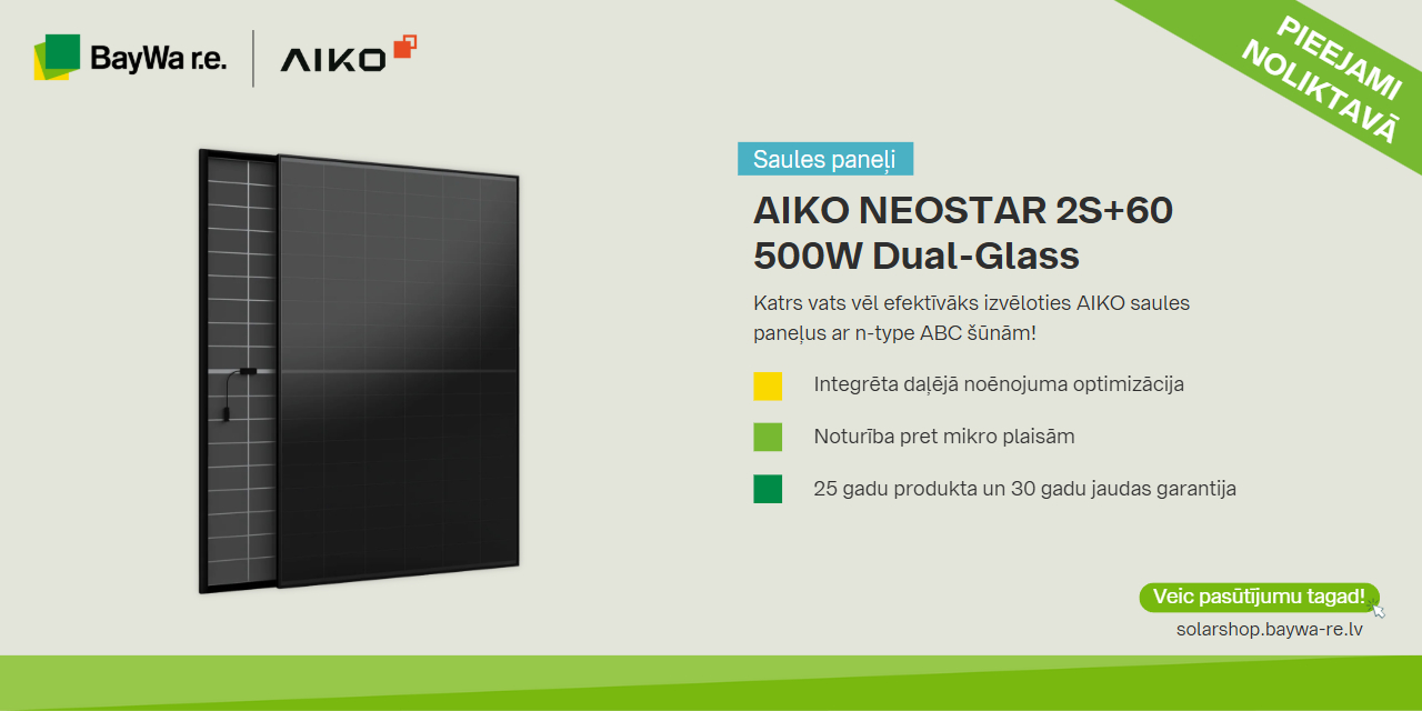 Aiko Saules Paneļi 500W Dual-Glass