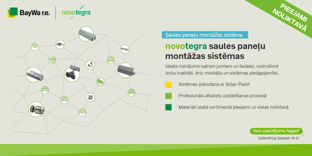 Novotegra saules paneļu montāžas sistēmas