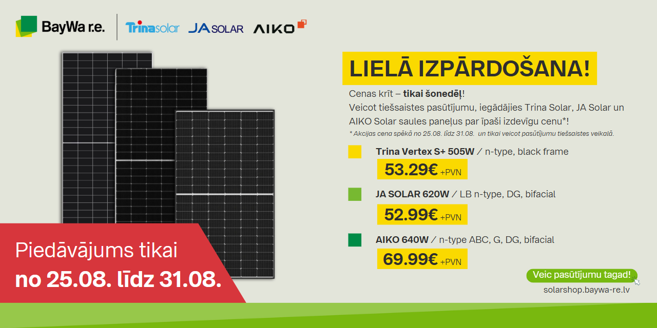 Lielā Saules Paneļu Izpārdošana
