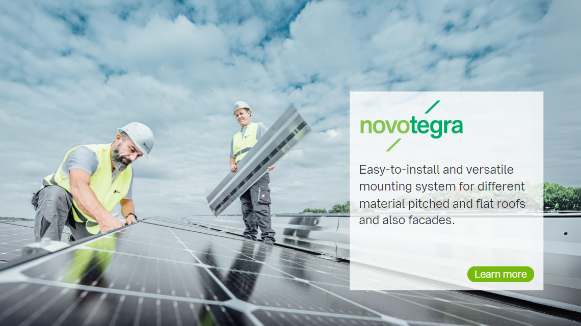 novotegra - Easy-to-install and versatile mounting system for different material pitched and plat roofs and also facades