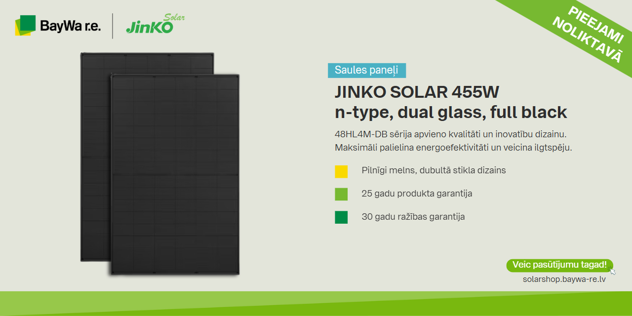 AIKO 500W saules paneļi / dubultais stikls, pilnīgi melns